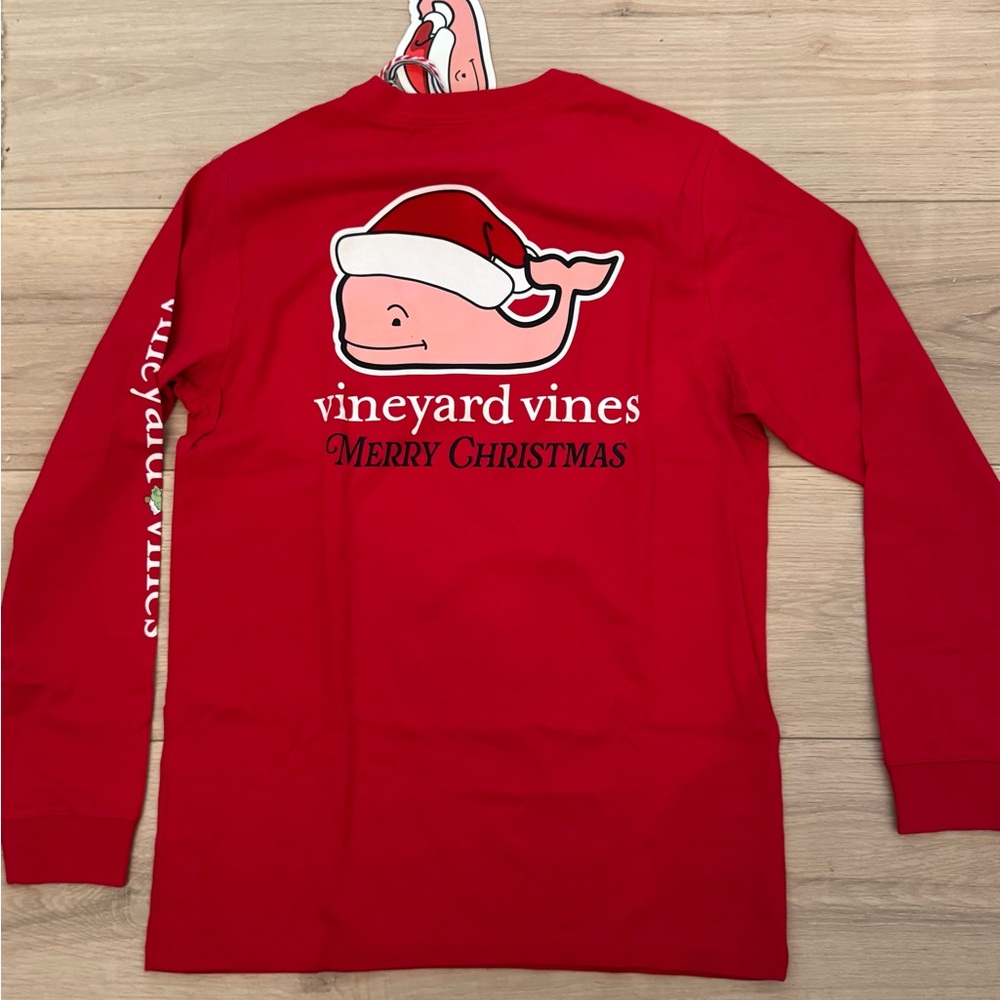 Vineyard Vines Festive Red Long Sleeve Tee